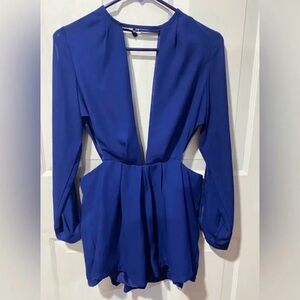 Blue Long Sleeve Romper NWOT